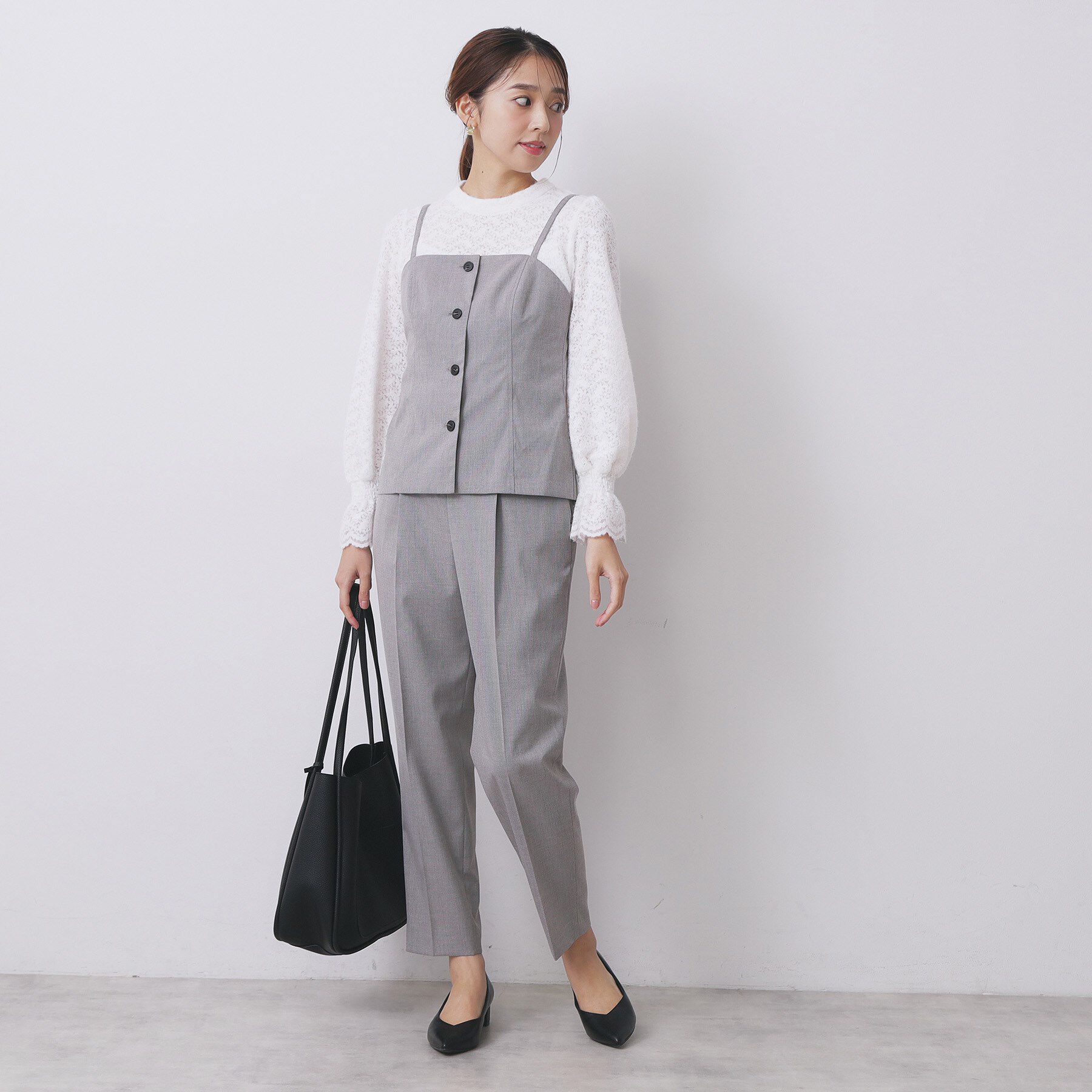 index「ウールライクストレッチキャミビスチェ/セットアップ対応【洗濯機OK】」|キャミソール|