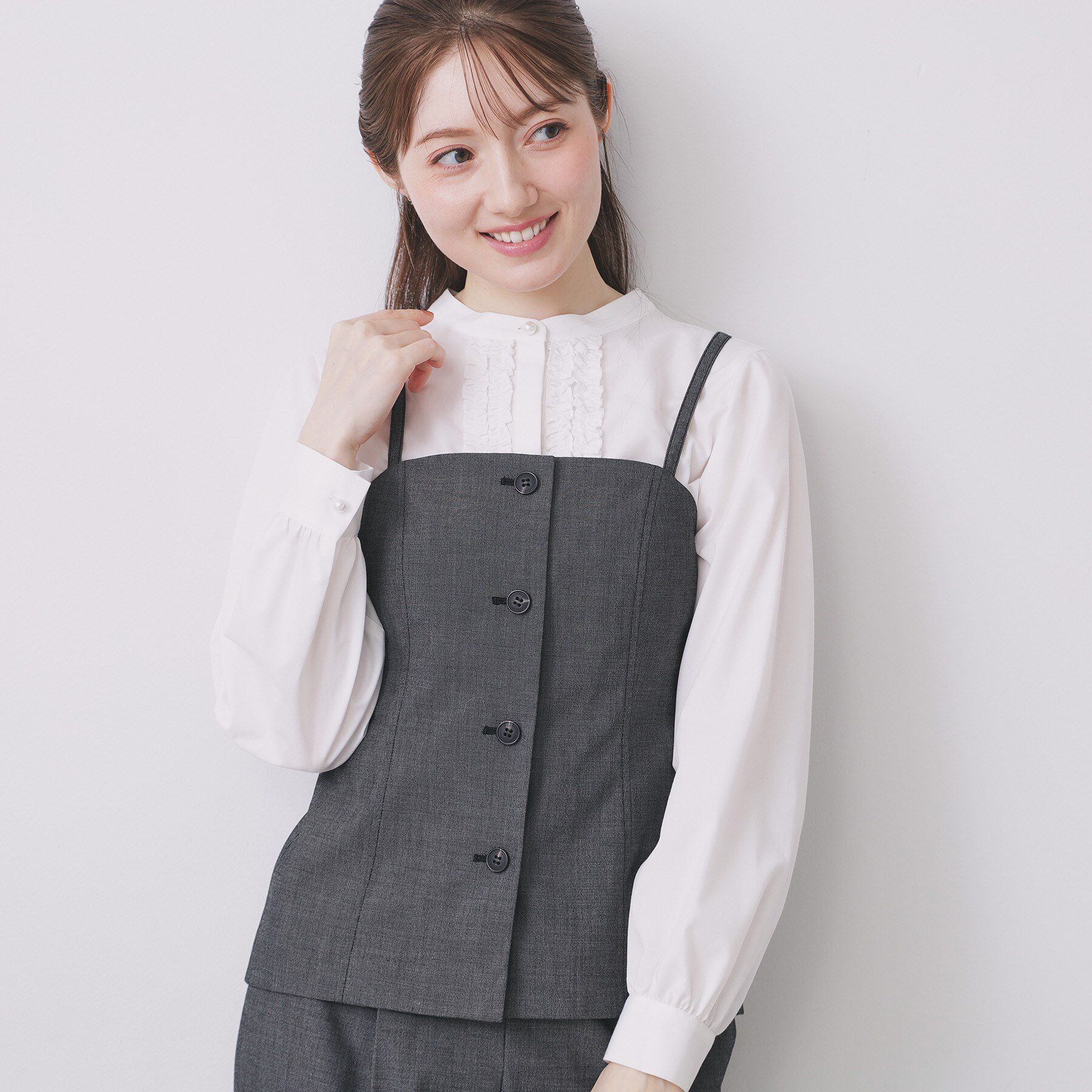 index「ウールライクストレッチキャミビスチェ/セットアップ対応【洗濯機OK】」|キャミソール|