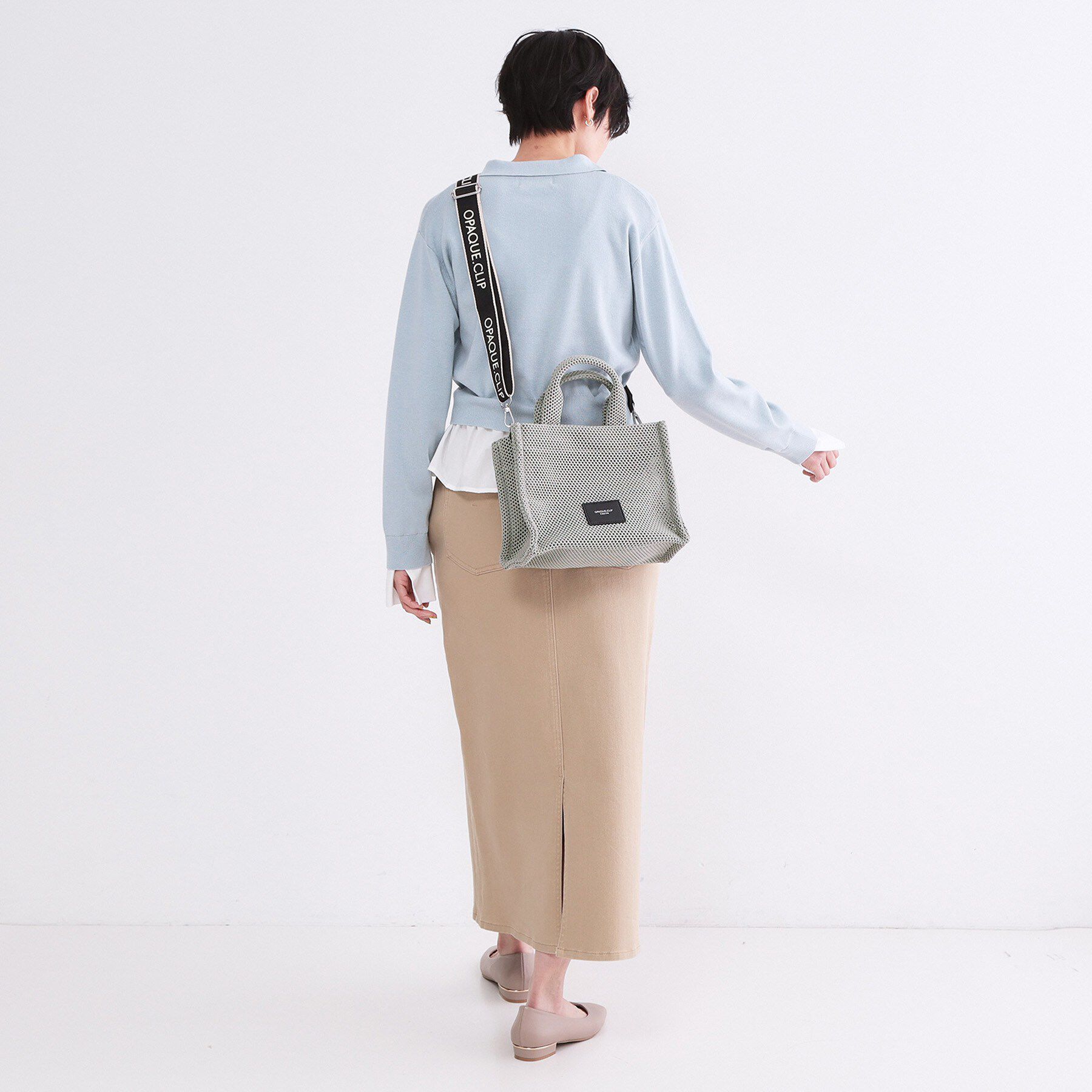 OPAQUE.CLIP「メッシュスクエアミドルトートバッグ【2WAY】」|トートバッグ|