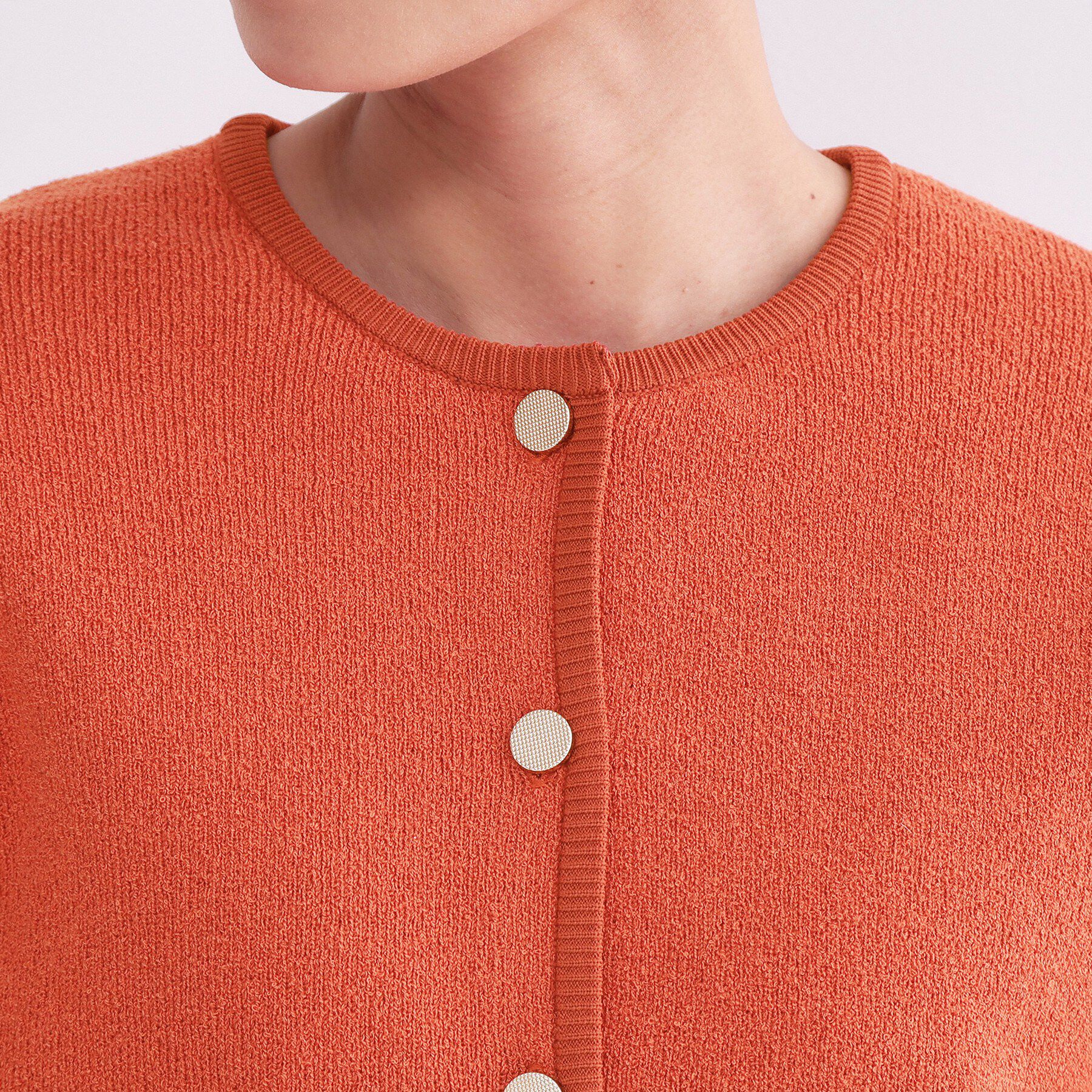 OPAQUE.CLIP「ブークレ金ボタンニットカーディガン【洗濯機OK】」|カーディガン|