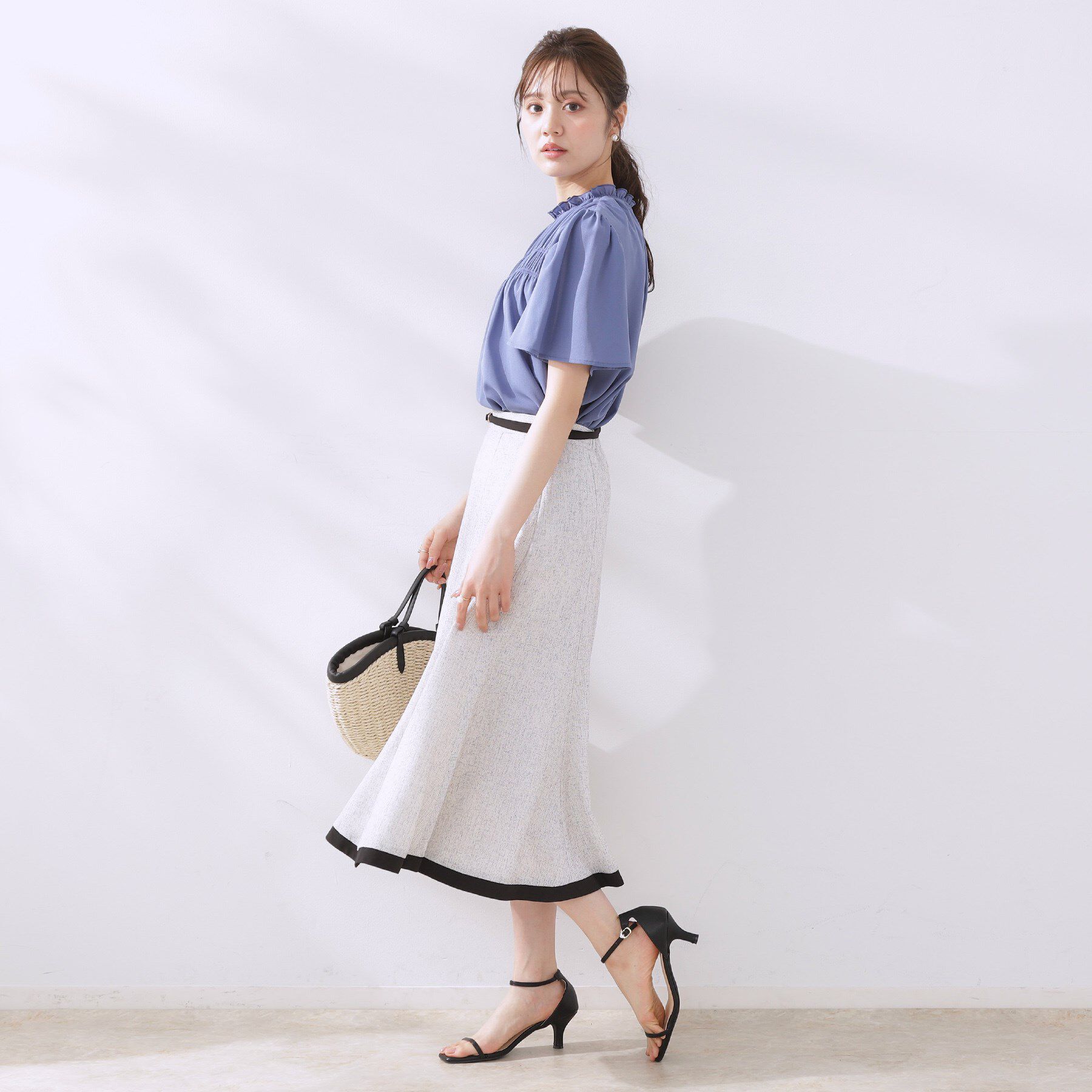 Couture broach「【二の腕カバー・通勤】シャーリングシアーブラウス」|シャツ・ブラウス|