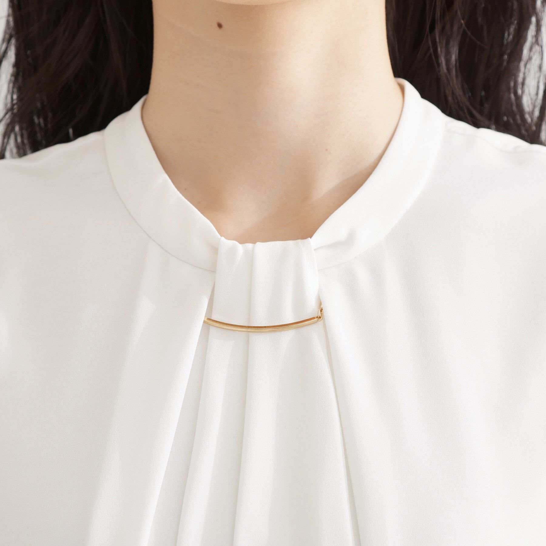 THE SHOP TK「バー付きラッフルタイブラウス」|シャツ・ブラウス|