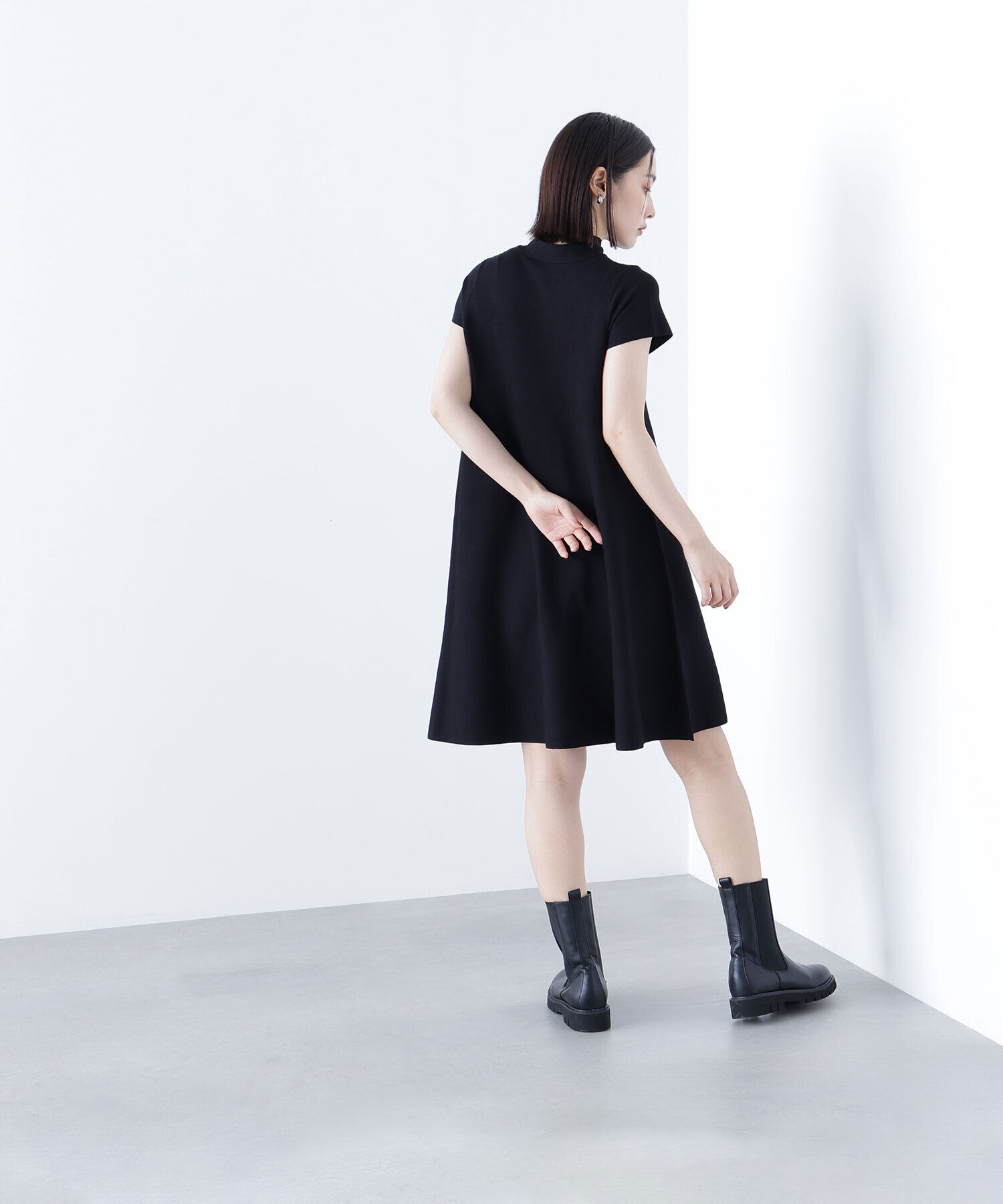  「ボウタイミニニットワンピース」|ワンピース|