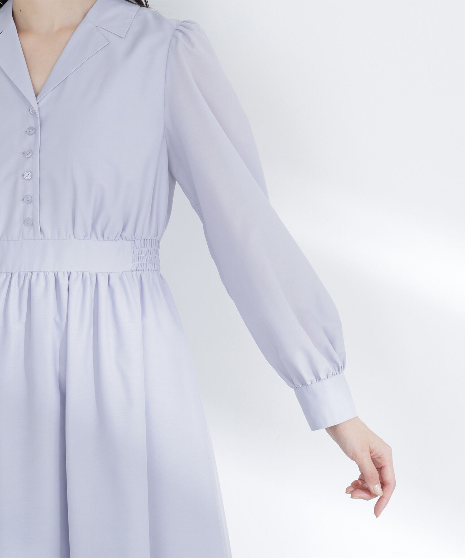  「フロントボタン開襟ワンピース」|ワンピース|