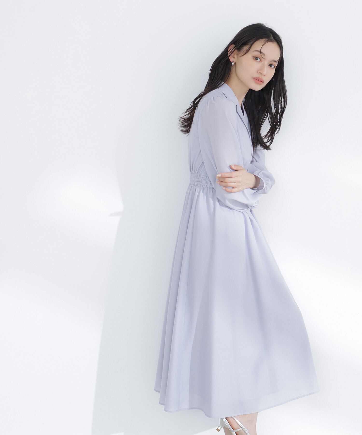  「フロントボタン開襟ワンピース」|ワンピース|