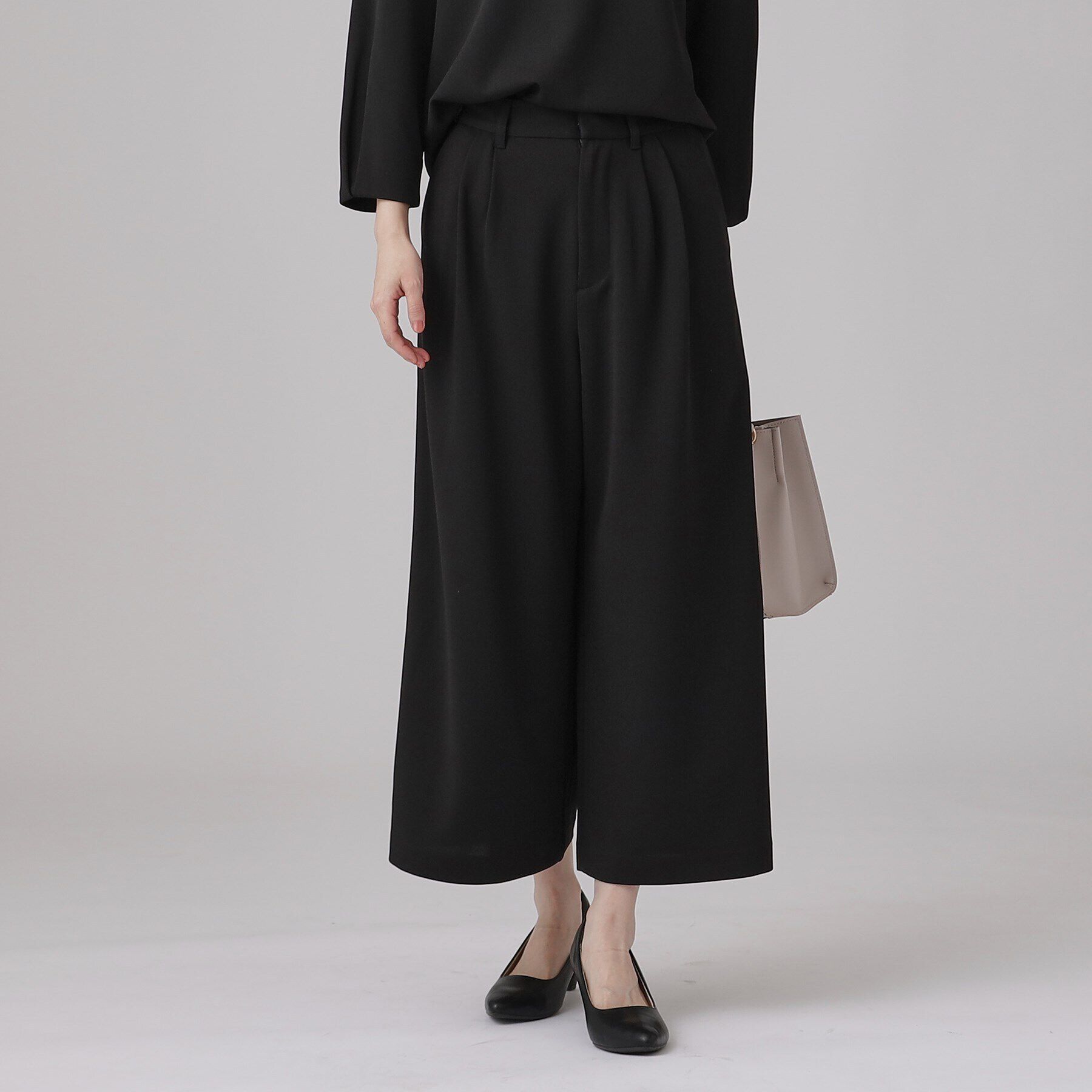 SHOO･LA･RUE「【通勤/デイリー/セットアップ可】マルチに使える カットジョーゼット ワイドパンツ」|その他|
