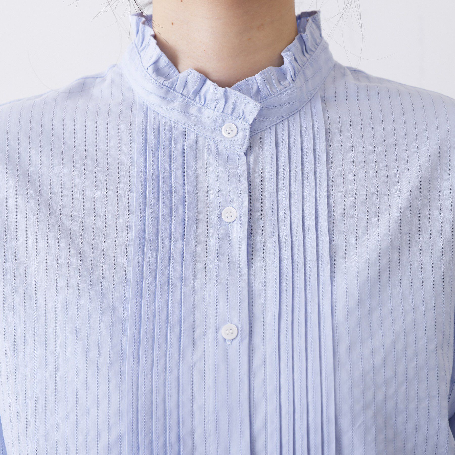 Dessin「【洗える】フリルネックタックブラウス」|シャツ・ブラウス|