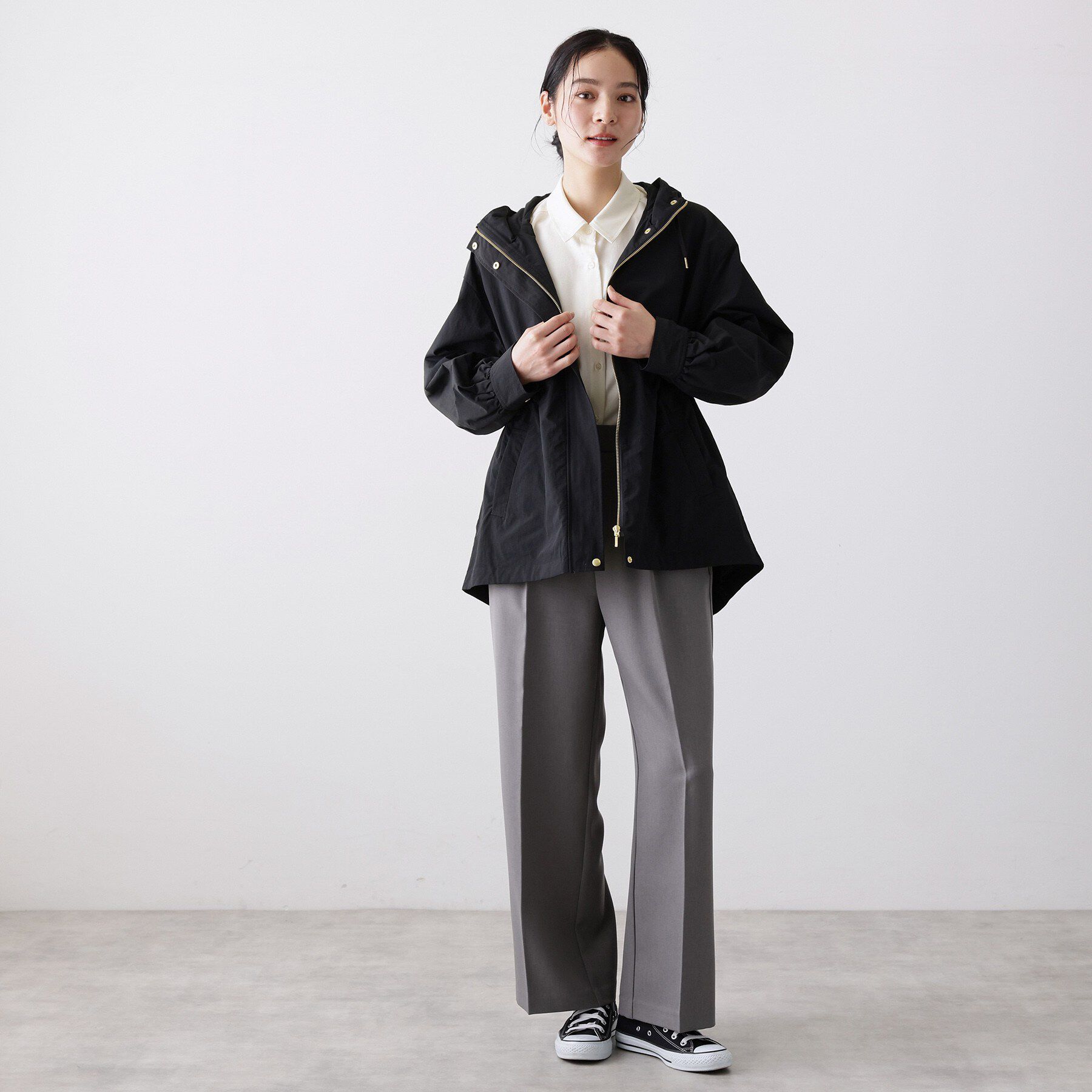 Dessin「【撥水・洗える】フーデッドブルゾン」|ブルゾン・スタジャン|