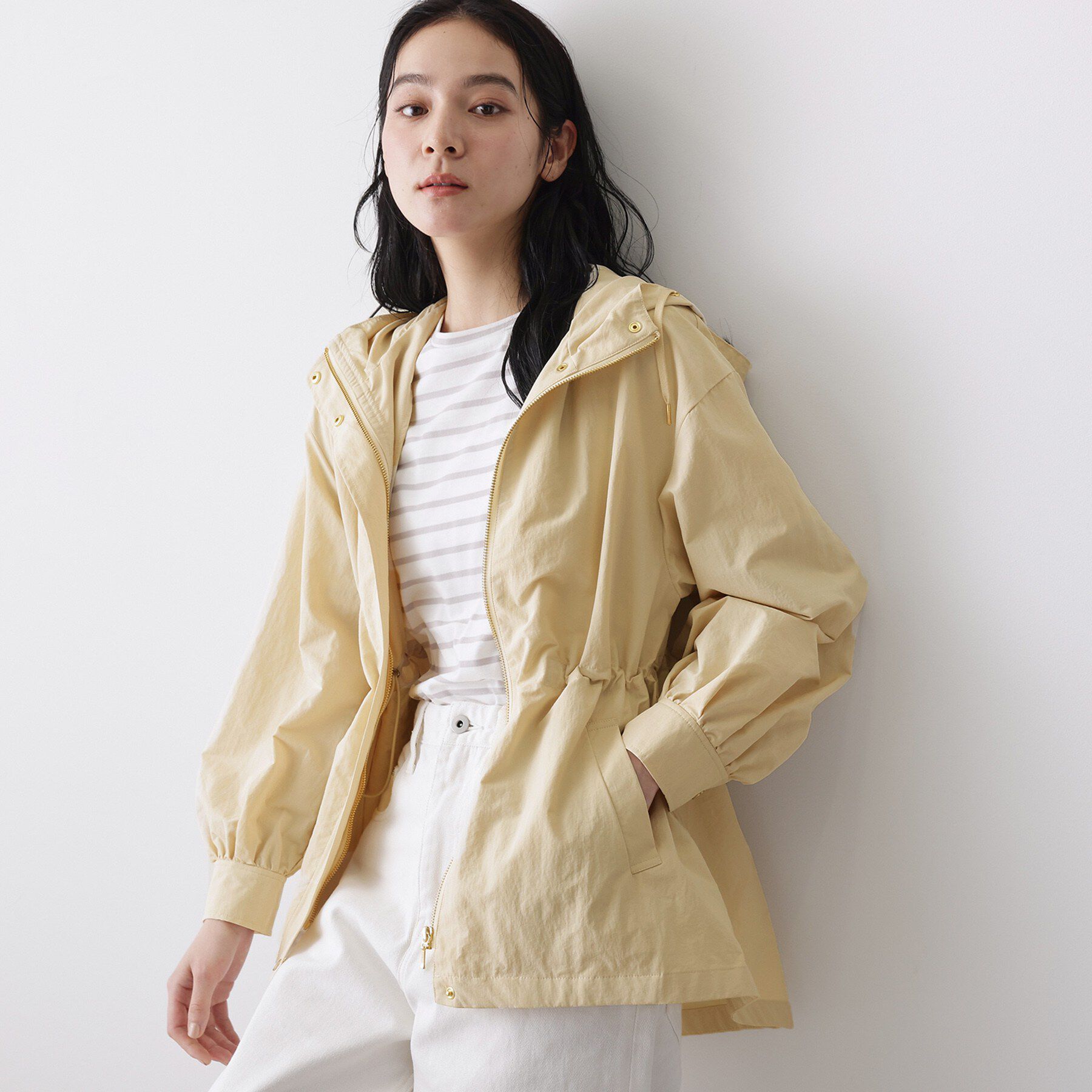 Dessin「【撥水・洗える】フーデッドブルゾン」|ブルゾン・スタジャン|