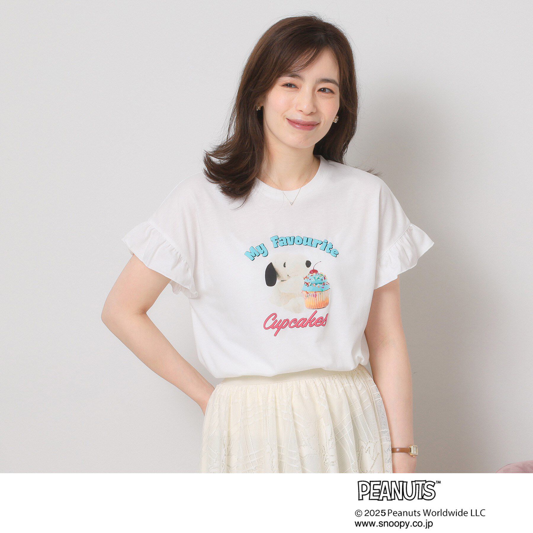 ITS&rsquo;DEMO「PEANUTS別注フリル袖Tシャツ」|Tシャツ・カットソー|