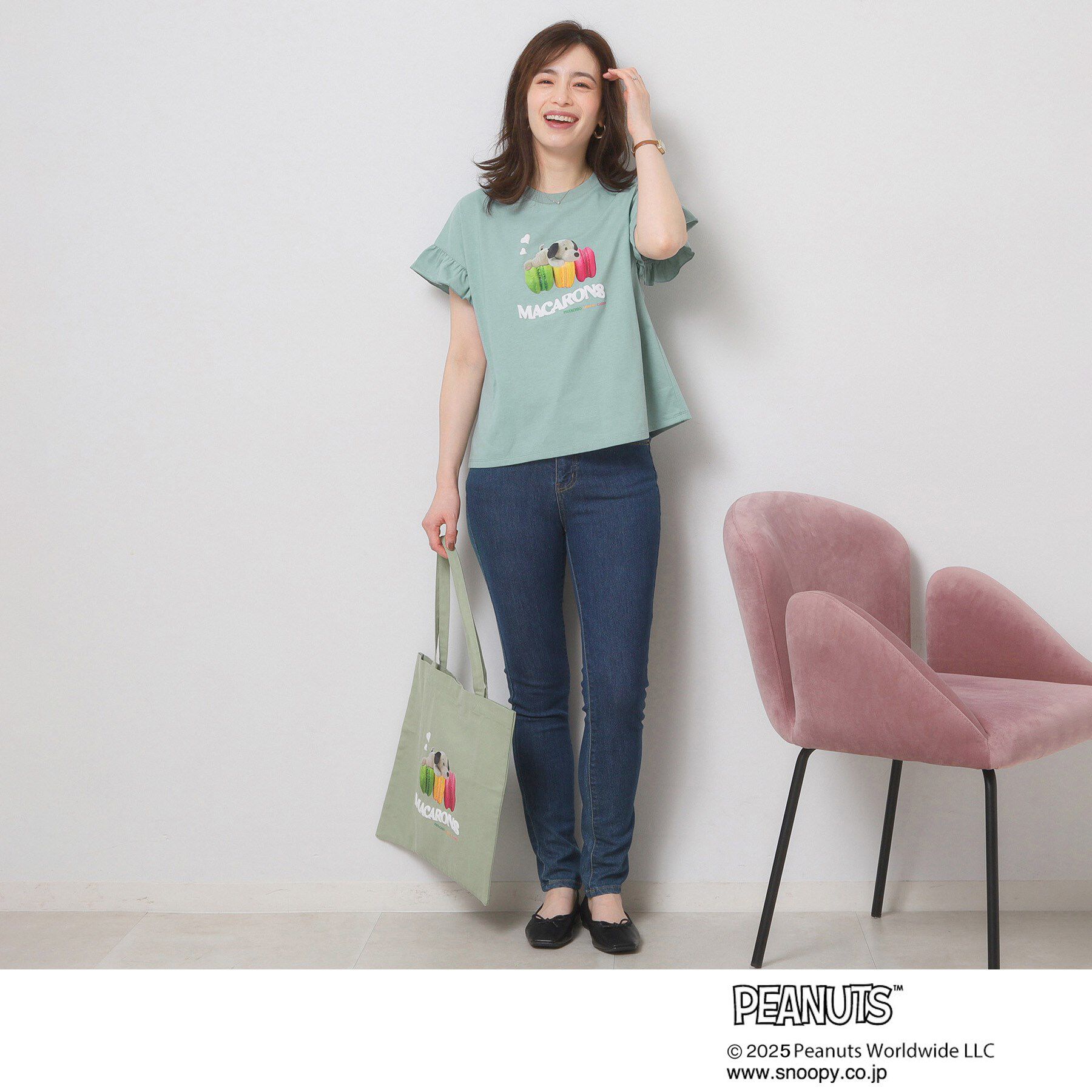 ITS&rsquo;DEMO「PEANUTS別注フリル袖Tシャツ」|Tシャツ・カットソー|