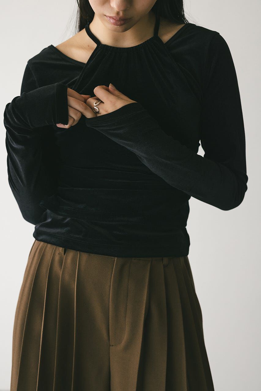 STYLEMIXER「2ピースホルターベロアトップ」|Tシャツ・カットソー|