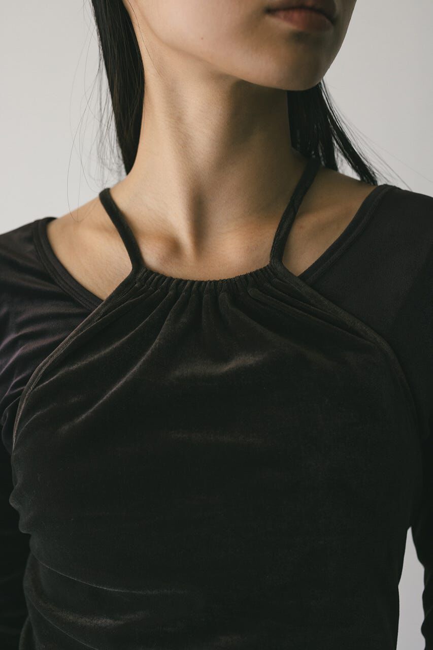 STYLEMIXER「2ピースホルターベロアトップ」|Tシャツ・カットソー|