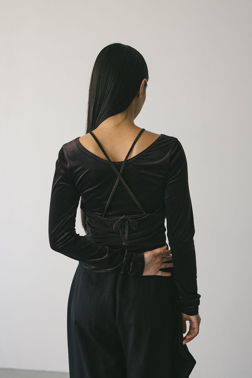 STYLEMIXER「2ピースホルターベロアトップ」|Tシャツ・カットソー|