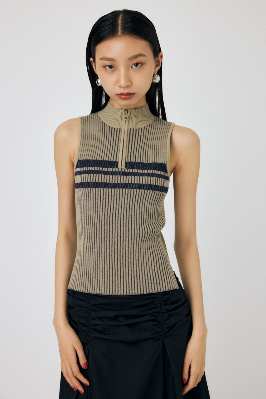 MOUSSY「MOCK NECK ハーフジップトップス」|タンクトップ|KHA