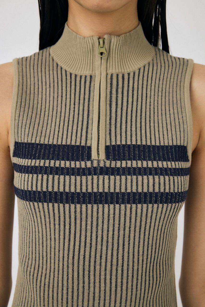 MOUSSY「MOCK NECK ハーフジップトップス」|タンクトップ|