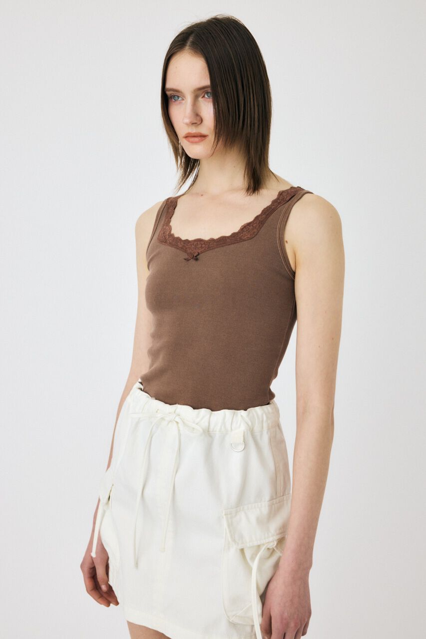 MOUSSY「LACE TRIM タンクトップ」|タンクトップ|