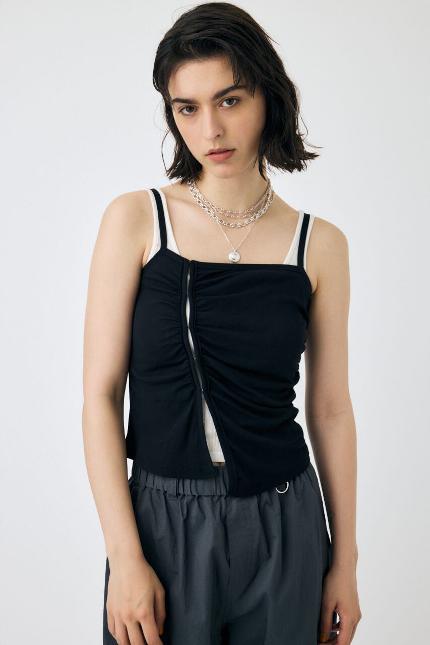 MOUSSY「DOUBLE LAYERED SHEER タンク」|タンクトップ|BLK