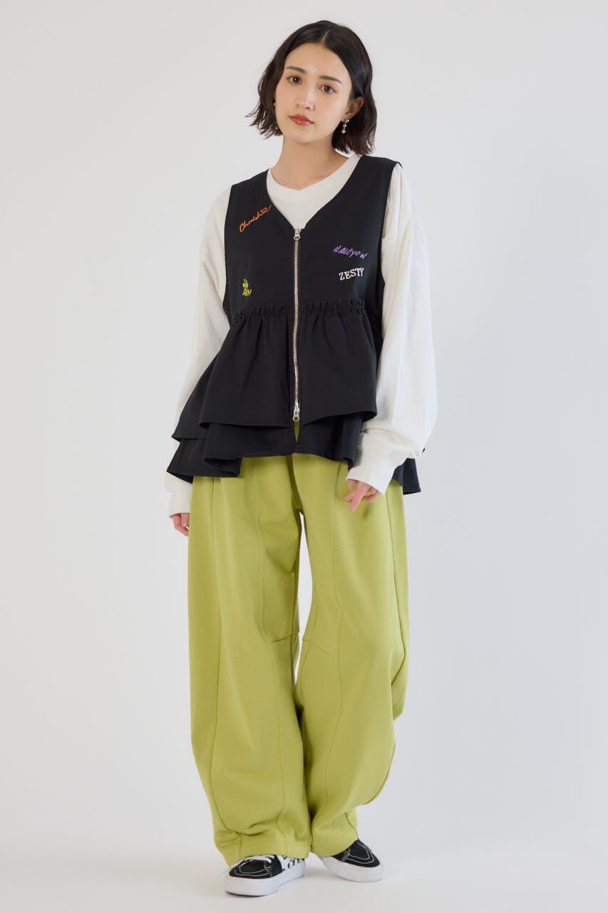 RODEO CROWNS「embroideryフロントジップベスト」|ダウンベスト・ベスト|