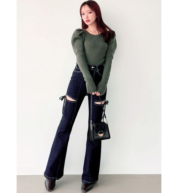 RESEXXY「パワショルリブトップス」|ニット・セーター|