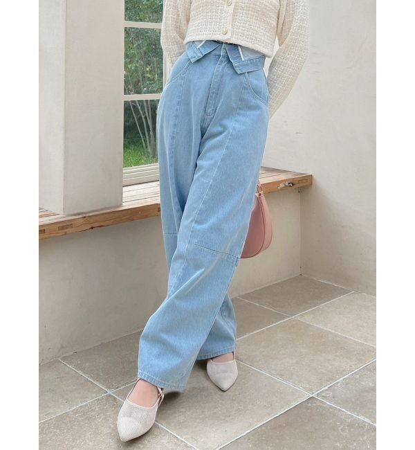 dazzlin「カーブラインデニムパンツ」|デニム|ブルー