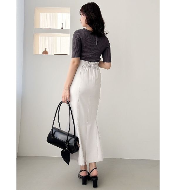 dazzlin「フロントツイストリボン5分袖ニットトップス」|ニット・セーター|