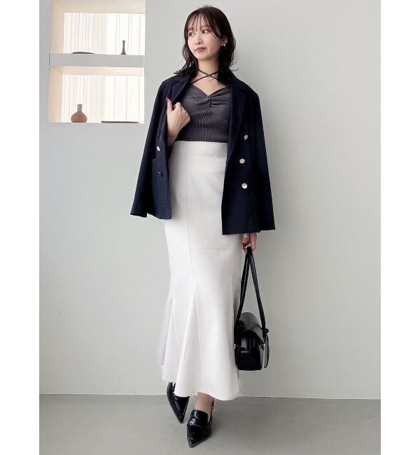 dazzlin「フロントツイストリボン5分袖ニットトップス」|ニット・セーター|