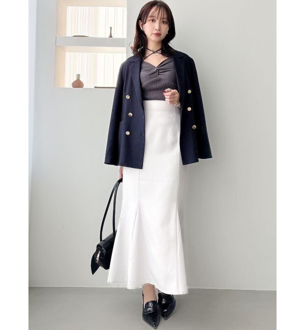 dazzlin「フロントツイストリボン5分袖ニットトップス」|ニット・セーター|