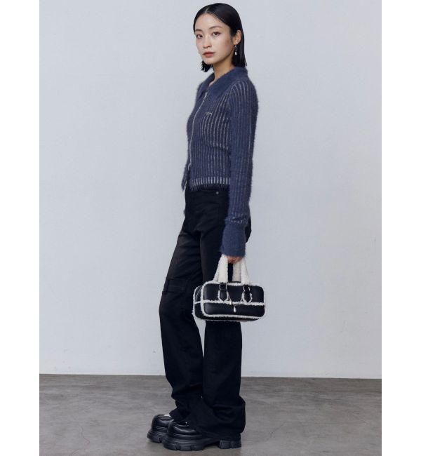 EMODA「シャギープレーティングジップトップス」|ニット・セーター|