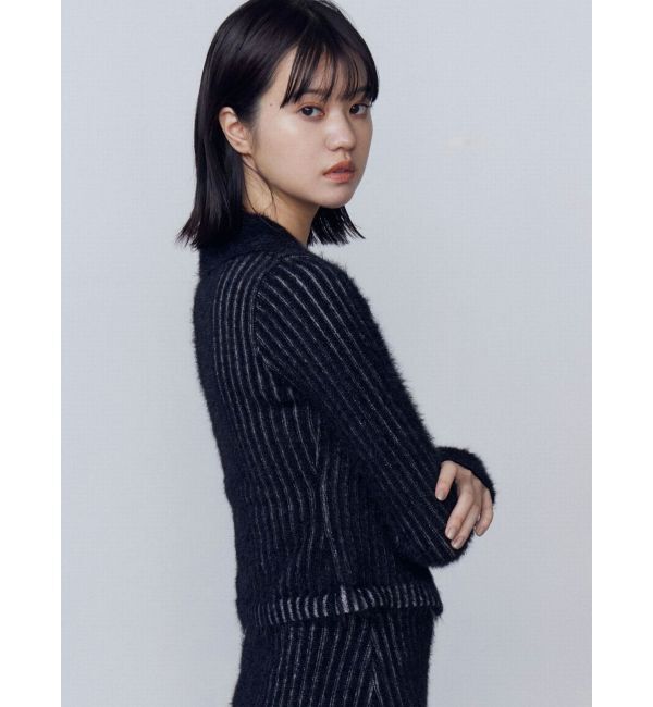 EMODA「シャギープレーティングジップトップス」|ニット・セーター|