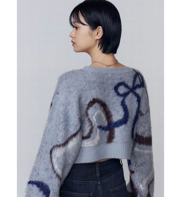 EMODA「リボンラインショートニット」|ニット・セーター|