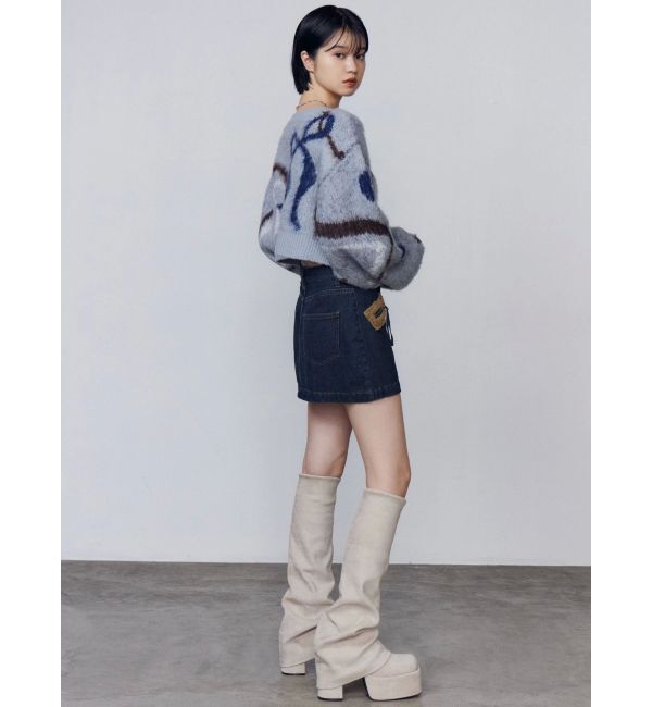 EMODA「リボンラインショートニット」|ニット・セーター|