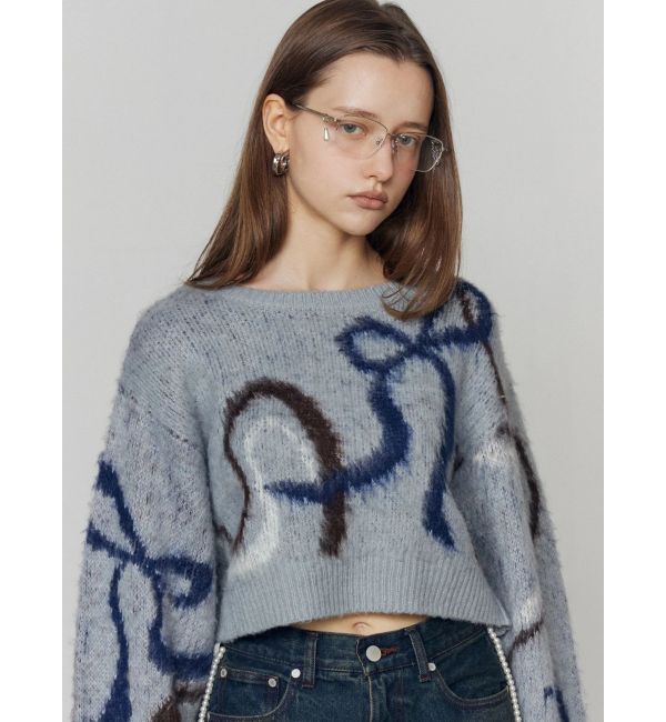 EMODA「リボンラインショートニット」|ニット・セーター|