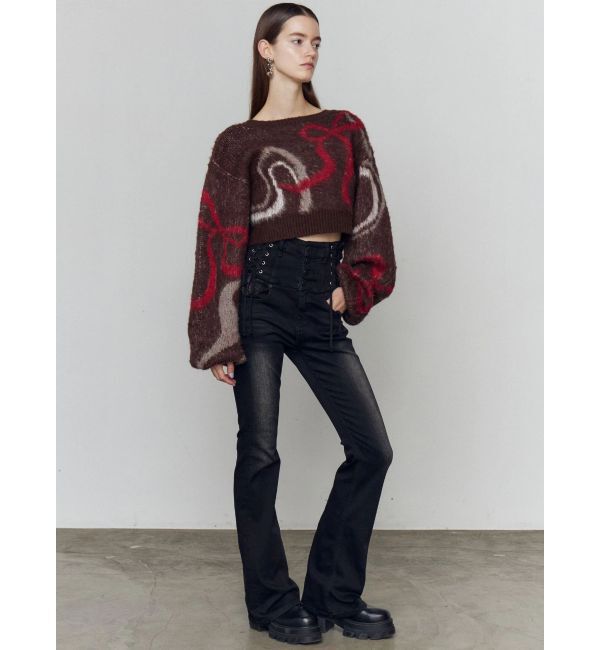 EMODA「リボンラインショートニット」|ニット・セーター|