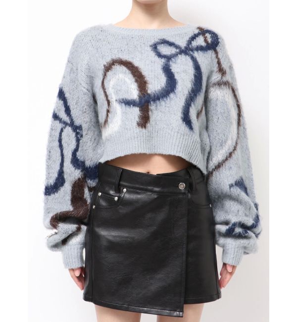 EMODA「リボンラインショートニット」|ニット・セーター|