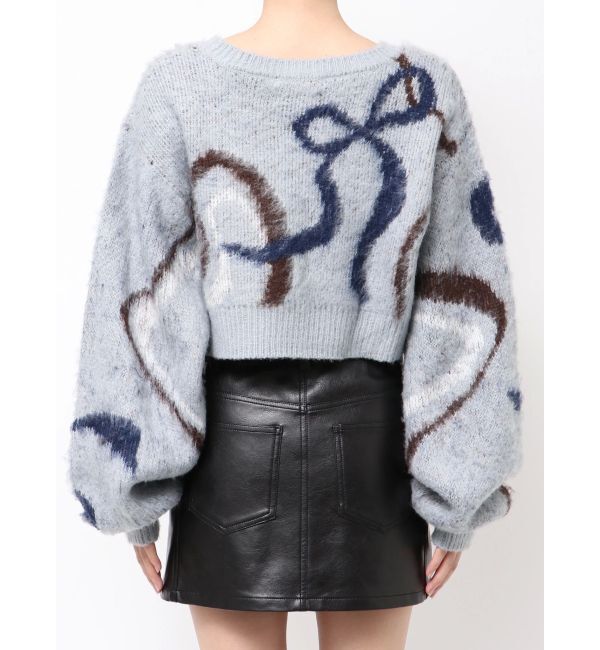 EMODA「リボンラインショートニット」|ニット・セーター|