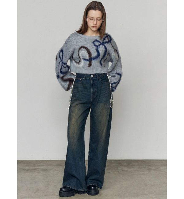 EMODA「リボンラインショートニット」|ニット・セーター|