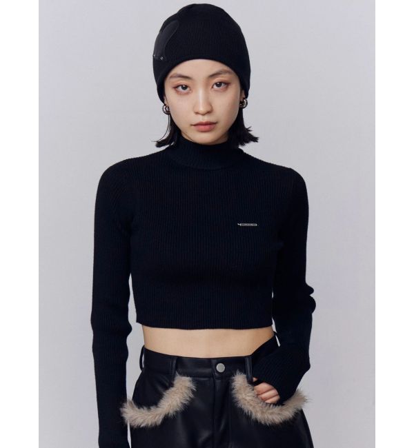 EMODA「ハイネッククロップニット」|ニット・セーター|ブラック