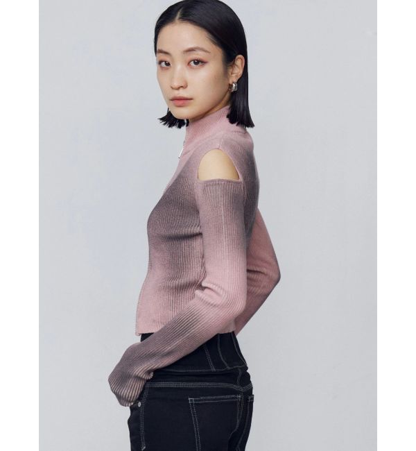 EMODA「カットウォッシュドプレーティングジップニット」|ニット・セーター|