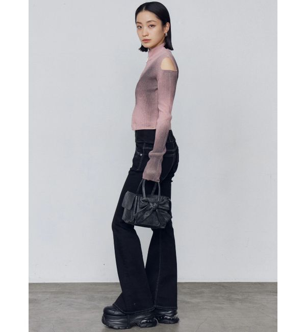 EMODA「カットウォッシュドプレーティングジップニット」|ニット・セーター|