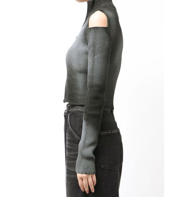 EMODA「カットウォッシュドプレーティングジップニット」|ニット・セーター|