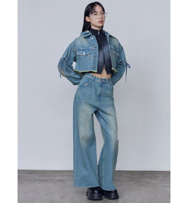 EMODA「カットウォッシュドプレーティングジップニット」|ニット・セーター|