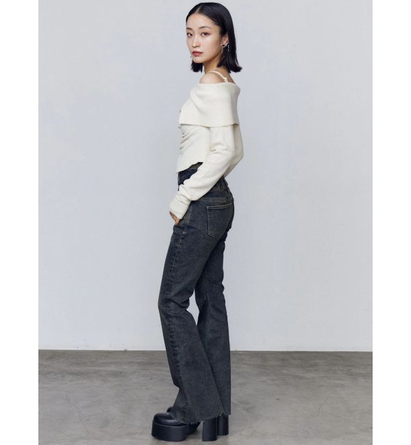 EMODA「FRONT BUTTON OFF SHOULDER KNIT」|ニット・セーター|