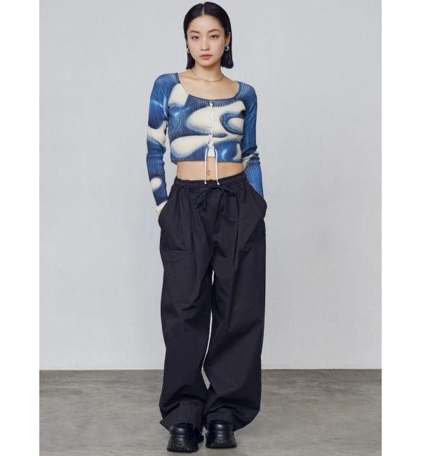 EMODA「フロントレースアップフィットニット」|ニット・セーター|