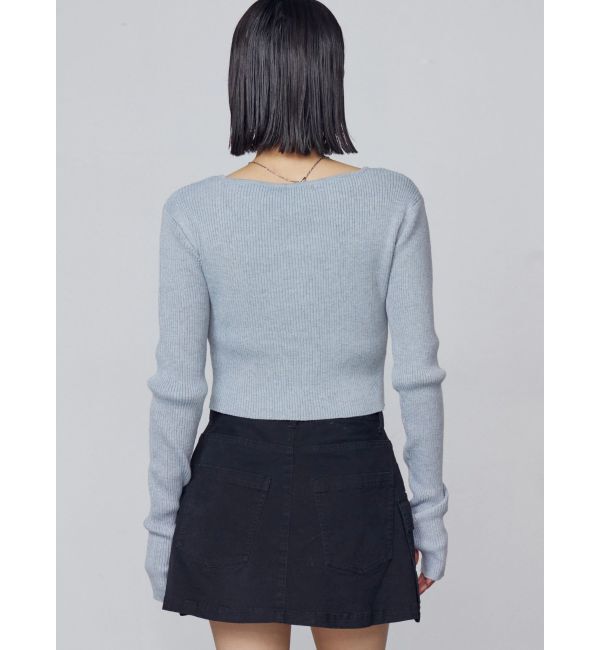 EMODA「フロントレースアップフィットニット」|ニット・セーター|