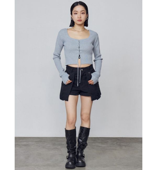 EMODA「フロントレースアップフィットニット」|ニット・セーター|