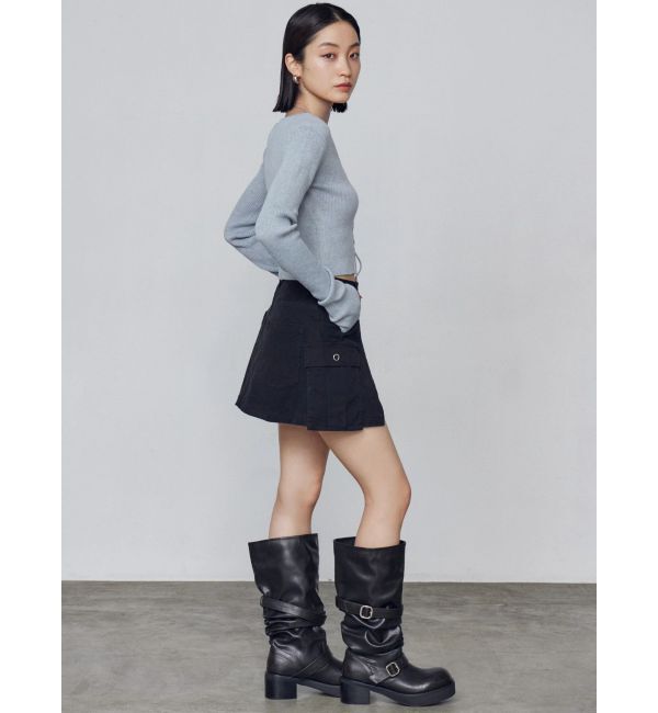 EMODA「フロントレースアップフィットニット」|ニット・セーター|