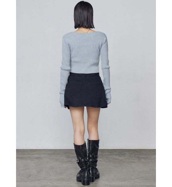 EMODA「フロントレースアップフィットニット」|ニット・セーター|