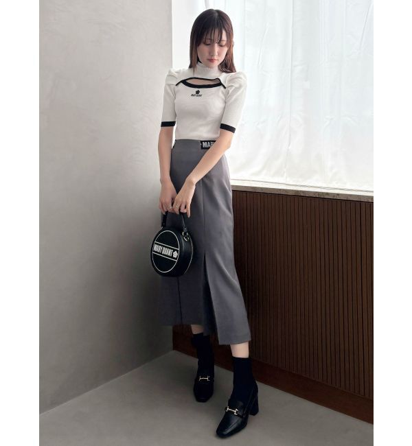 MERCURYDUO「【MARY QUANTコラボ】サイドロゴナロースカート【セットアップ着用可】」|スカート|