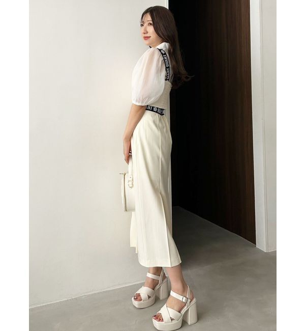 MERCURYDUO「【MARY QUANTコラボ】サイドロゴナロースカート【セットアップ着用可】」|スカート|